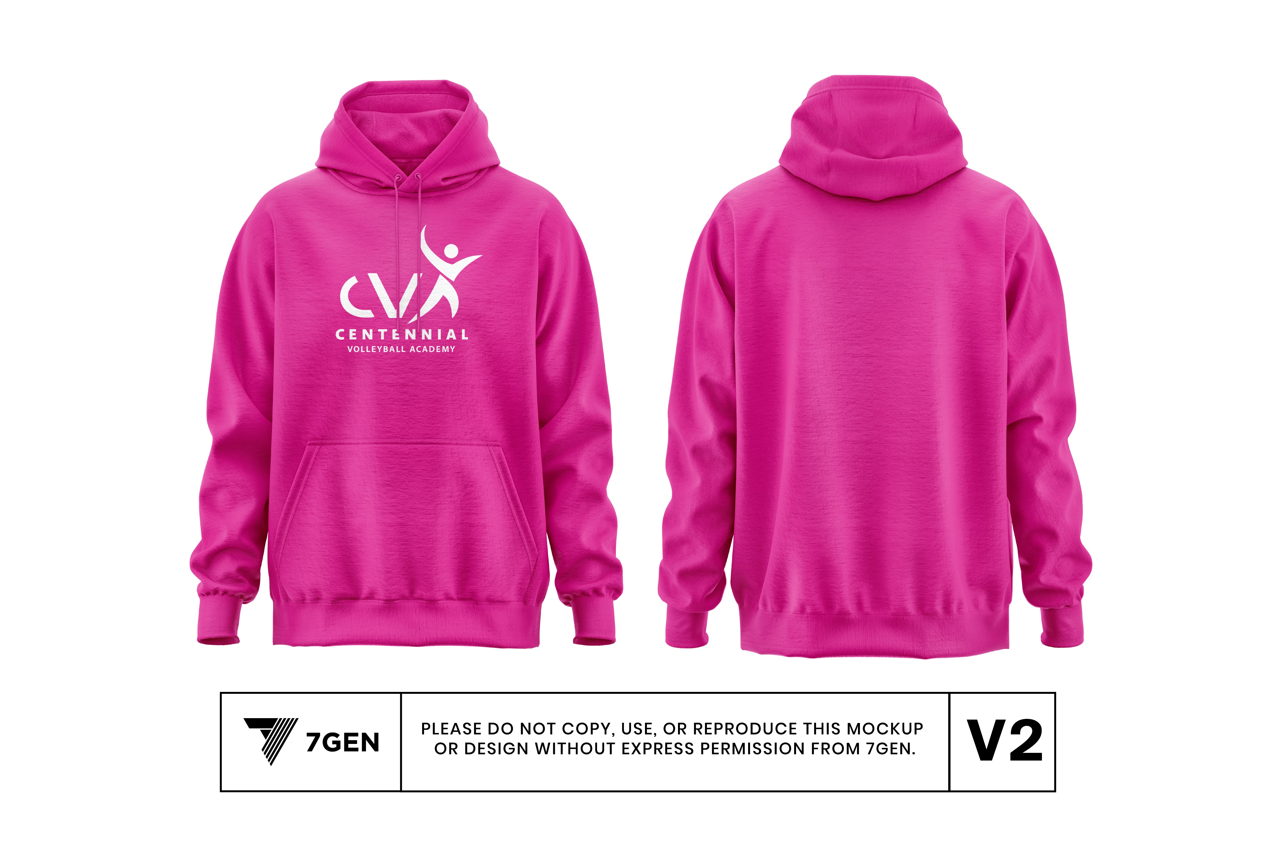 Unisex Pullover Hoodie - Cotton/Logo - Pink