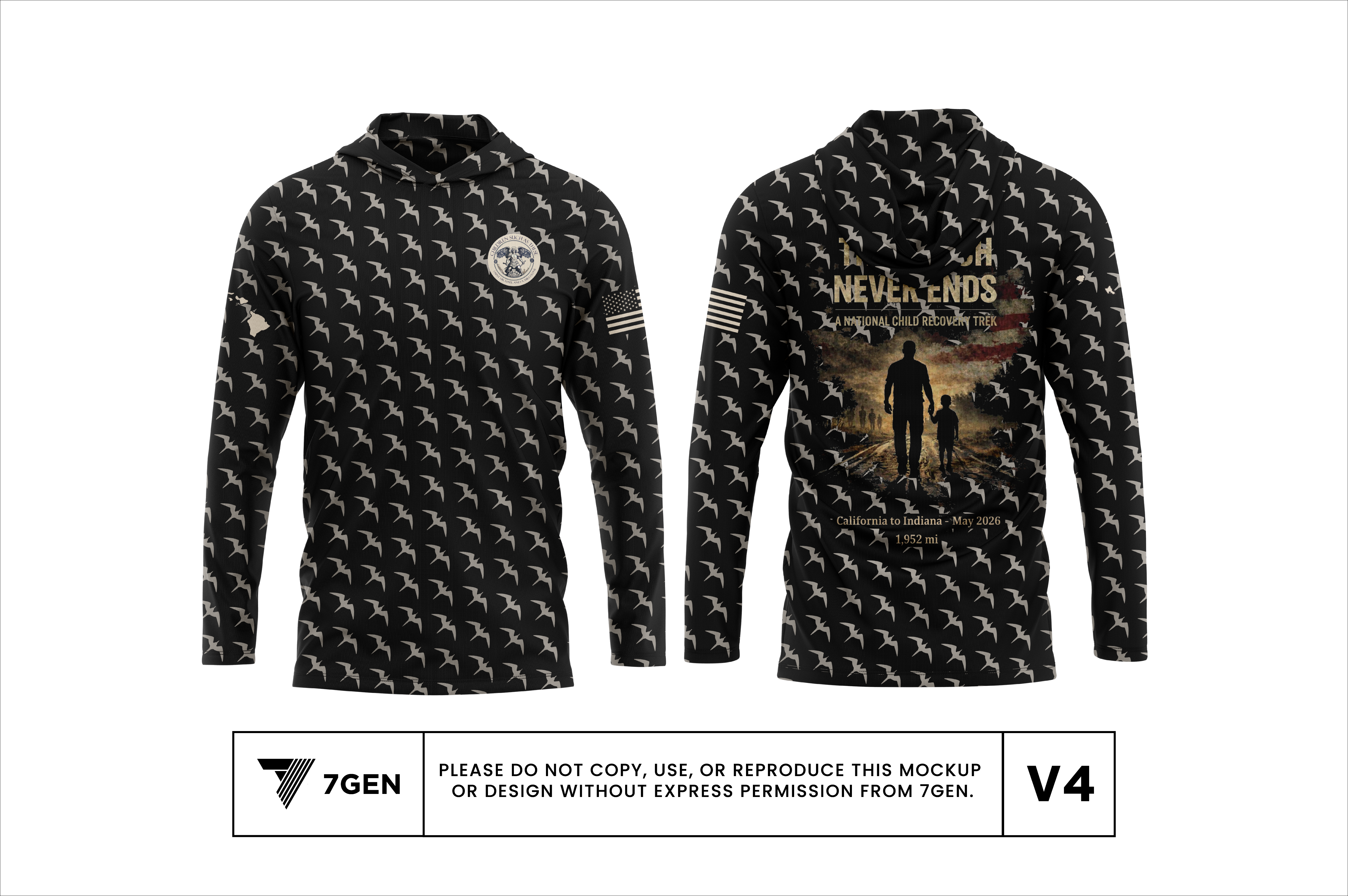 Unisex Hooded LS Shirt - V4