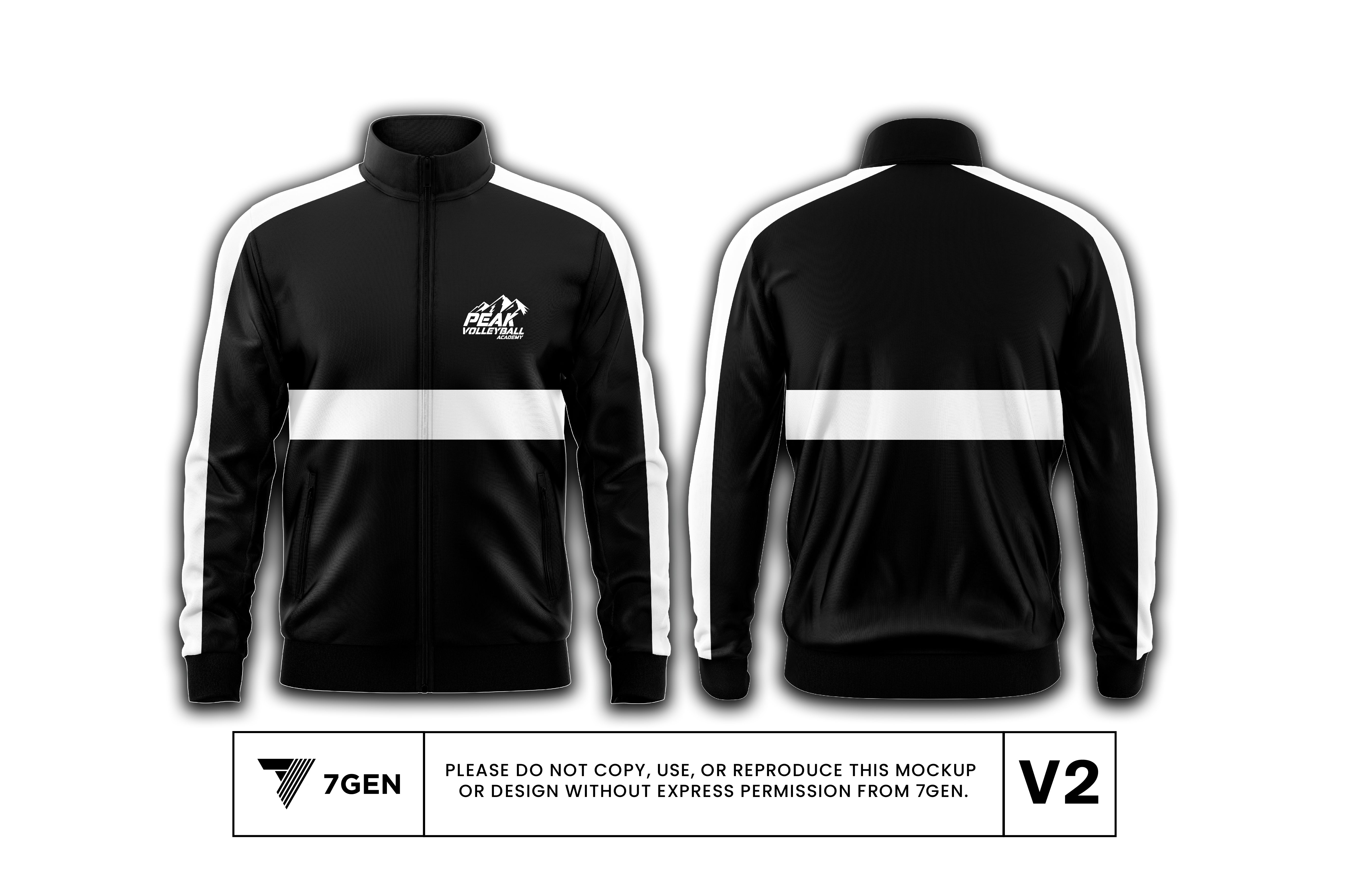 Black/White Full Zip