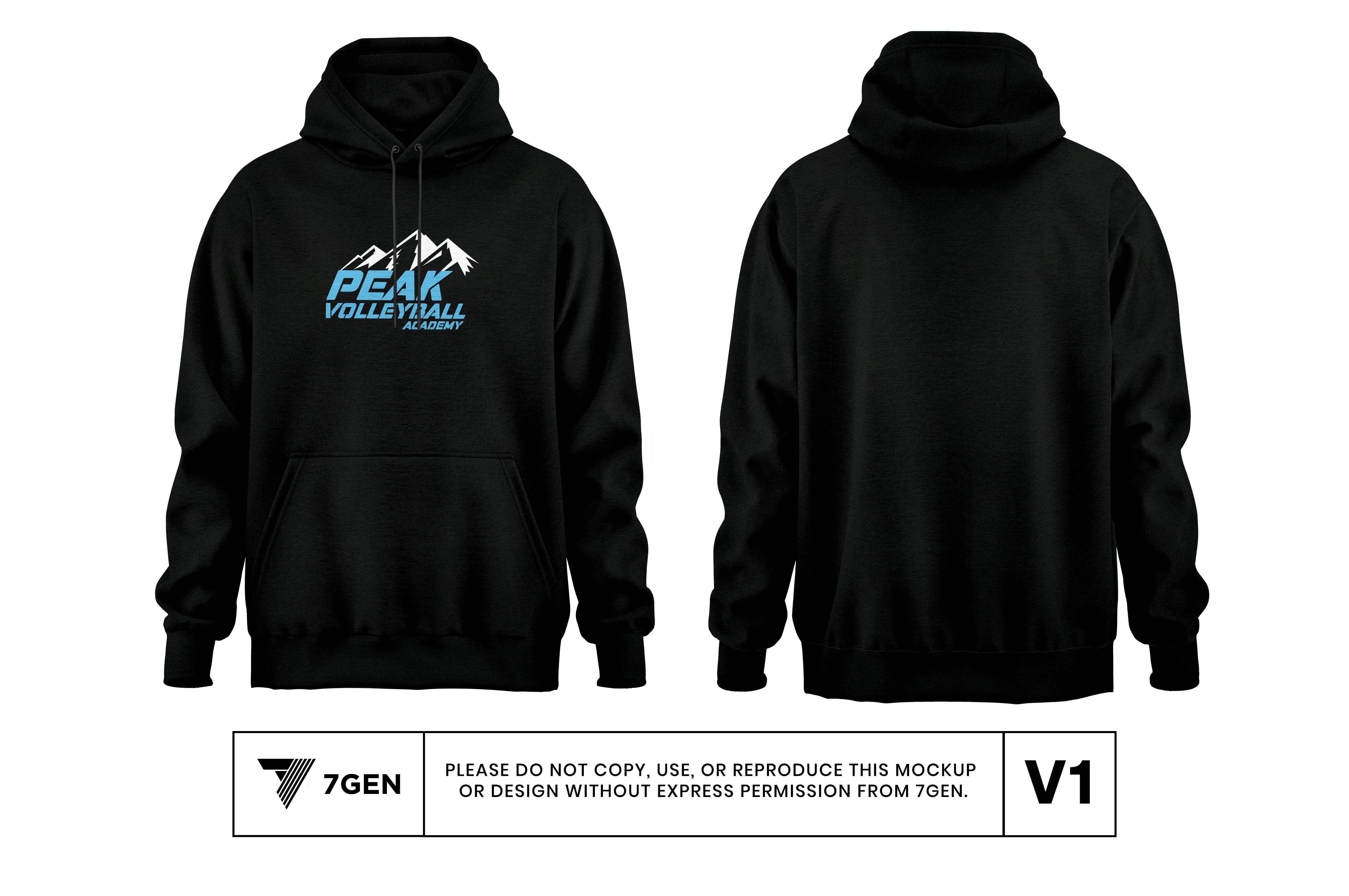 Hoodie Black (White/Blue Logo)